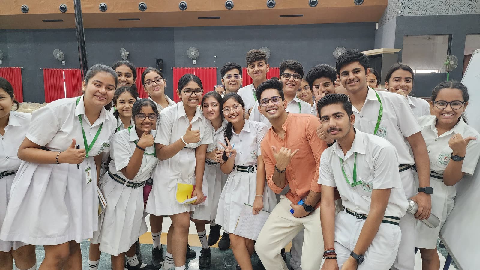 Students at DPS Kalyanpur with Raman