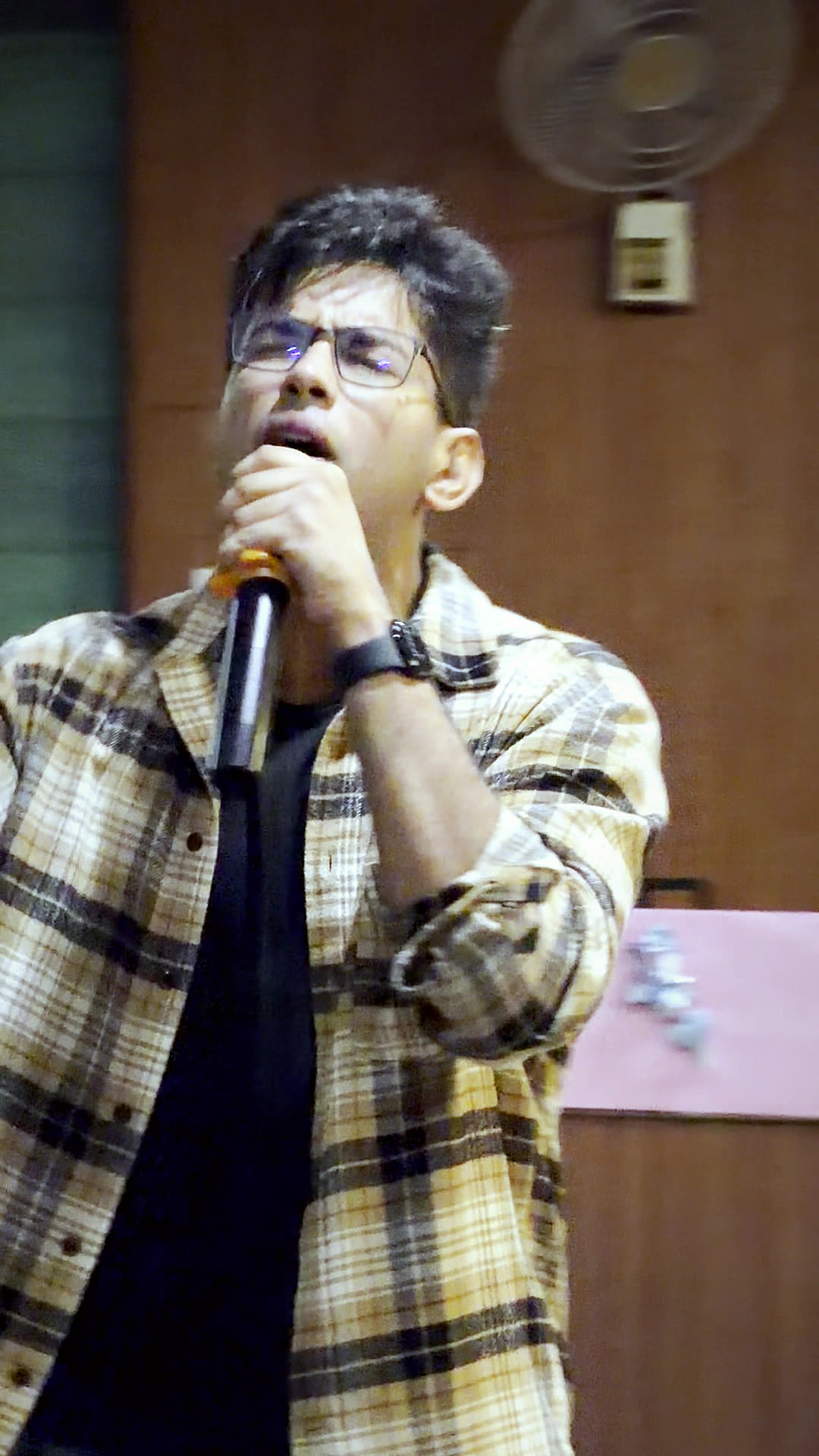 Raman singing on stage